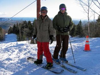 Standing at the top of the Big T and the Clipper trail at the Camden Snow Bowl on New Year's Eve. (Photo courtesy Andrew Dailey)