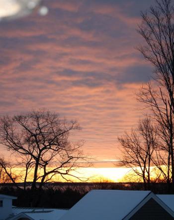 Another view of sunrise, looking across Camden Harbor, Tuesday morning, Feb. 26. (Photo by Holly S. Edwards)