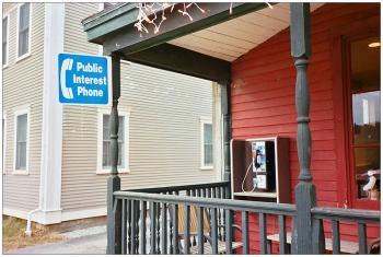 SEARSMONT - A pay phone by another name at Fraternity Village Store. A 2005 Maine law allowed citizens to petition for a "public interest" pay phone in areas where private services had pulled out of the disappearing pay phone market. SEARSMONT - A pay phone by another name at Fraternity Village Store. A 2005 Maine law allowed citizens to petition for a "public interest" pay phone in areas where private services had pulled out of the disappearing pay phone market. (Photo by Ethan Andrews)
