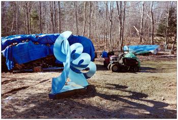 SEARSMONT - Tarp on the woodpile, check. Overturned boat, check. Modernist sculpture ... yes. SEARSMONT - Tarp on the woodpile, check. Overturned boat, check. Modernist sculpture ... yep. (Photo by Ethan Andrews)