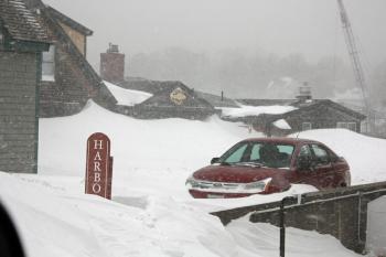 Waterfront Restaurant is nearly buried in snow. (Photo by Holly S. Edwards)