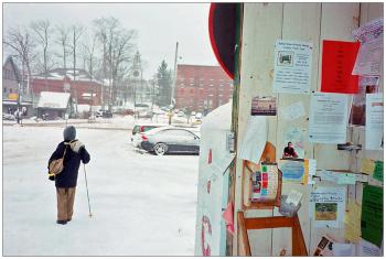 BELFAST - A snowy day, by the message boards at the Belfast Co-op. BELFAST - A snowy day, at the Belfast Co-op. (Photo by Ethan Andrews)