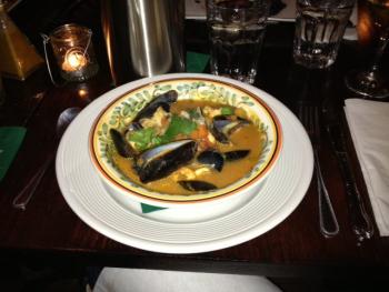 Sopa de Mariscos: Hearty fish stew, shrimp, mussels, tomatoes and chiles. (Courtesy Comida).