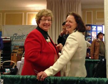 Hutchinson Center Director Sue McCullough and Nancy Boyington. (Photo by Lynda Clancy)