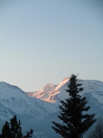 View from our friends' chalet at sunset.