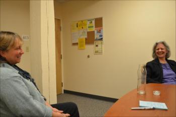 URock Director Deborah Meehan and Peg Junge. (Photo by Lynda Clancy)