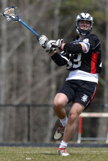 Lincoln Academy's Ben Stone had four goals to pace the Eagles. (Photo By Ron Hawkes)