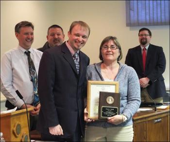 Laurie Smith, of the city’s finance department, was also commended for 20 years of service to the city with a plaque and commendation. Smith is not retiring and was recognized for her dedicated service to the city.