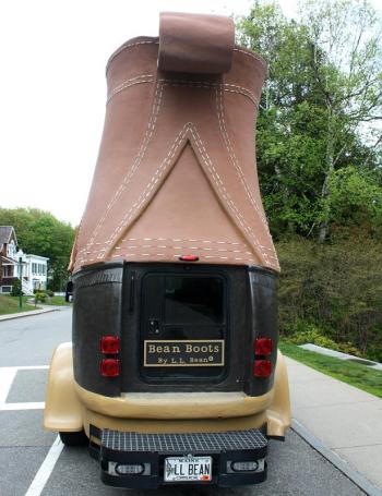 The LL Bean Bootmobile was designed to look exactly like a real original hunting boot by LL Bean. (Photo by Holly S. Edwards)
