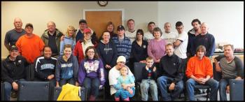 Volunteers gather for lunch at the Lighthouse Museum.