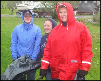Pixie Reipley, Lakin Brown, Janet Paze. Emplyees of Camden National Bank and Kiwannas.