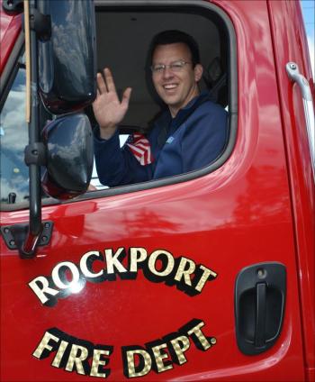 Rockport Firefighter Justin Ford. (Photo by Lynda Clancy)