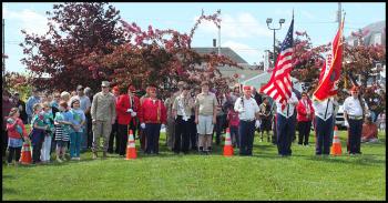 Boy Scouts, Girl Scouts and the Marine Honor Guard.