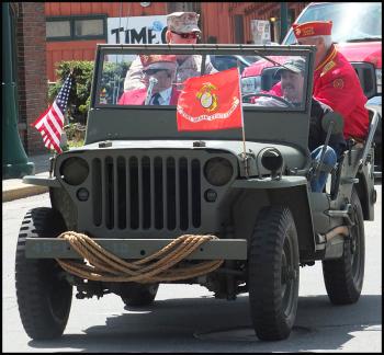Marine jeep in the parade.