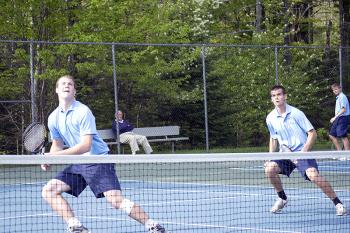Oceanside's No. 1 doubles Tyler Gilson, left, and Luke Rector. (Photo Courtesy of Dwight Pitcairn)