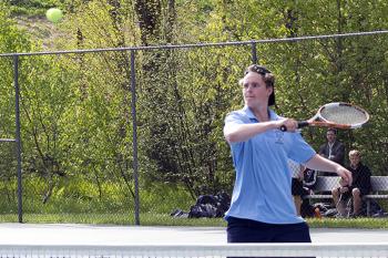 Oceanside's Love Eklund returns a volley. (Photo Courtesy of Dwight Pitcairn)