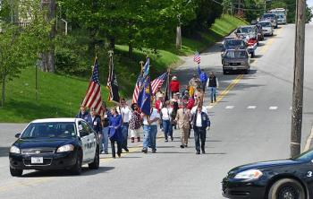 Belfast's Memorial Day parade descends Main Street May 27. (Photo by Erica Thoms)