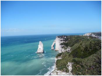 "The land plunged into the choppy aquamarine surf of the Channel." (Photo by Ari Snider)
