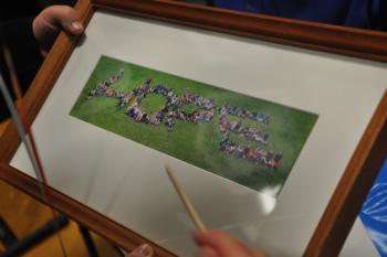 All students and staff photographed by Erik Wade spelling out our favorite word "HOPE."