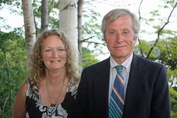 Robin McIntosh and Richard 'Rick' Bates are married and live in Camden. Bates is Rockport's new town manager and McIntosh is director of development at Penobscot Bay Regional Chamber of Commerce. They are both avid sailors and familiar to locals aboard their '(little) Appledore.' (Photo by Holly S. Edwards)
