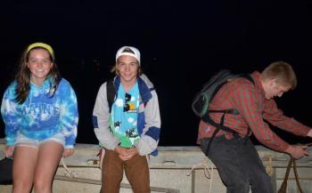 Carolyn Albertson, Aaron Annis and Michael Streat were among the unsung heroes, the clean-up crew on the harbor to rake the waters of any fireworks debris.