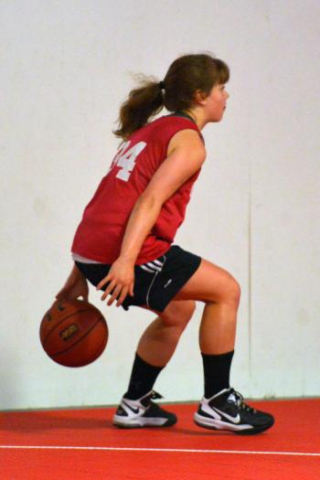 The day started with 45 minutes of dribbling, different speeds, stop and start, spin, behind the back, through the legs and more. (Photo by Ron Hawkes)