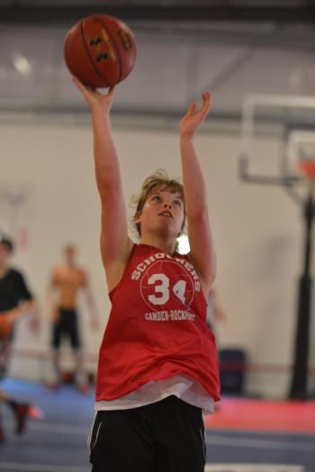 This shot of Maddie Bowman was from a drill on creating space and taking it to the hoop. (Photo by Ron Hawkes)