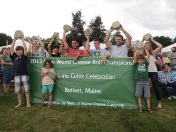 The winners of the 2013 New World Cheese Roll Championship, held during the seventh annual Maine Celtic Celebration in Belfast July 19-21. (Photo by Erica Thoms)
