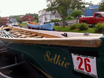 The pilot gigs of the Come Boating! racing team —"Selkie," front, and "Malcolm G" — were back in the city on Monday after the teams cleaned up at the annual Blackburn Challenge in Gloucester, Mass., July 20. (Photo by Ethan Andrews)