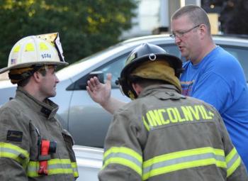 Lincolnville Fire Chief Ben Hazen, left, and firefighter/paramedic Justin Hills. (Photo by Holly S. Edwards)
