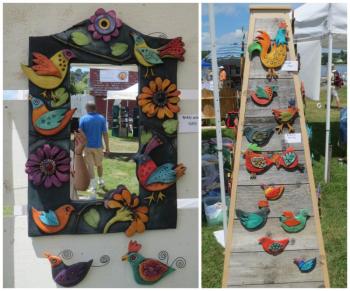 Hand-cast plaster mirrors and decor by Kate McLeod. (Photo by Erica Thoms)