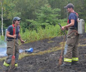 Father and son: Lt. Greg Rollins and firefighter Levi Rollins. (Photo by Lynda Clancy)