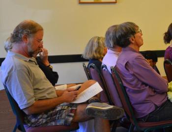 Interested citizens attended the planning board meeting, some for the treatment center, others skeptical. (Photo by Lynda Clancy)