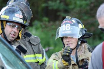 Lincolnville firefighter Todd Young and Hope firefighter Ginny Ryan.