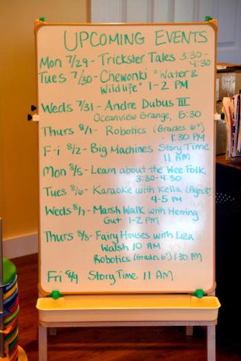 Some upcoming events at the Jackson Memorial Library. (Photo by Ron Hawkes)