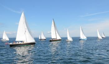 The third annual Penobscot Bay Rendezvous is spending three days racing and playing on the waters of West Penobscot Bay. (Photo by Lynda Clancy)