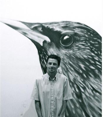 Kelly’s bird mural currently on display at Chase’s Daily. Courtesy Kathryn Oliver