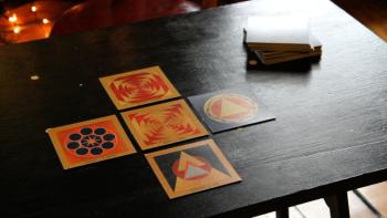 Tarot card readings are also available at Keller’s studio, Square the Circle Gallery. (Photo by Wes Sterrs)