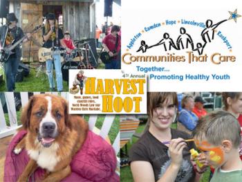 Live music all day, Smooch the Pooch (George the Humane Society rescue dog), face painting and more the 2013 Harvest Hoot with all proceeds benefiting Five Town Communities That Care’s award-winning Skills Training and Recognition, ‘STAR’, after-school program for students in fifth- through eighth-grades in Appleton, Camden, Hope, Lincolnville and Rockport.