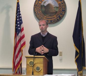 Rockland Mayor Will Clayton during Monday night's Council meeting.