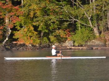 Jim Wescott has raced the Head of the Charles four times in the 1980s. He is doing it again this year. (Photo by Lynda Clancy)
