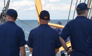 Commanding officers keep an eye on the ocean. (Photo by Lynda Clancy)