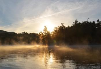 Sunrise, Oct. 14, Megunticook Lake. (Photo by Lynda Clancy)
