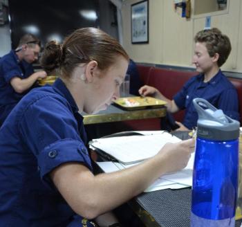 Fireman Megan Jones studied, and studied and studied. (Photo by Lynda Clancy)