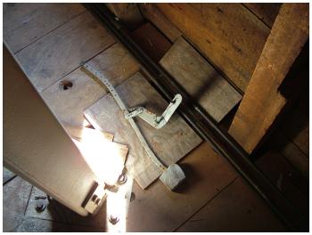 The original bell striker from the clock tower at First Church in Belfast. (Photo by Ethan Andrews)
