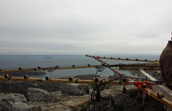 A portion of the star with Penobscot Bay and Camden Harbor in the distance. (Photo by Holly S. Edwards)