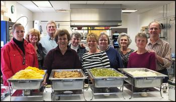 Volunteers at the American Legion post in Rockland. Front row: Carolyn McMahan, Belinda Landre, Linda Jackson, Cindy Chadwick; back row: Darryl Leavitt, Priscilla Davis, Barbara Guy, Dodie Leavitt, David Bartosik and Marsha Whitten.