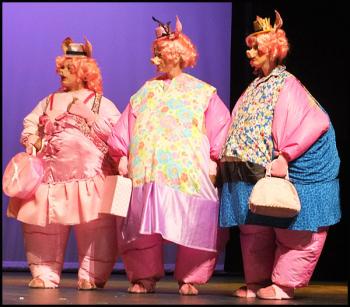 The Three Little Pigs are Fiona Hall, Chloe Isis, Lalita Macdonnell