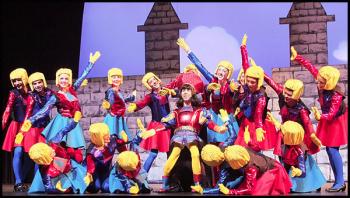 Prince Farquaad (center) is Duncan Hall shown with his chorus.