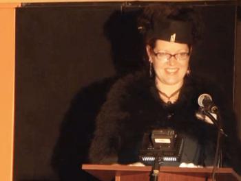 Kathleen P. Brown, a professional theatrical costume designer, was one of the Pecha Kucha Rockland artists featured Nov. 15. (Screenshot courtesy Pecha Kucha)